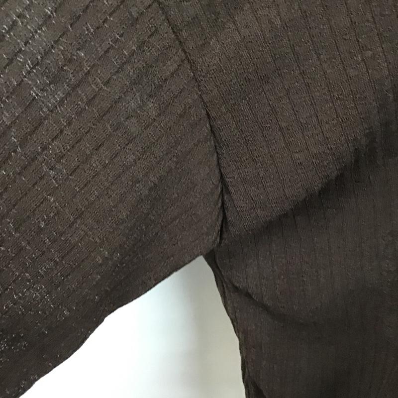 ザラ ZARA カットソー 長袖 胸ポケット 裾ギャザー 前ボタン S 無地 茶 / ブラウン /  レディース USED 古着 中古 10107155