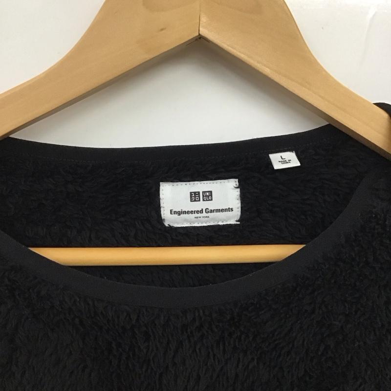 ユニクロ UNIQLO トレーナー 長袖 341-478157 フリースプルオーバー L 無地 黒 / ブラック / メンズ USED 古着 中古 10134865