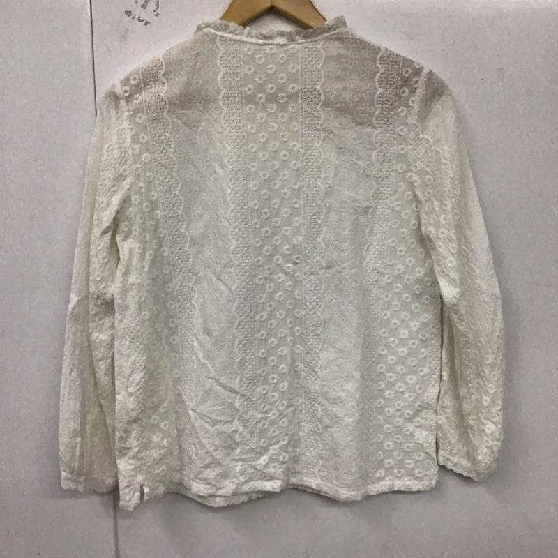 ひより HIYORI シャツ、ブラウス 長袖 長袖シャツ ノーカラーシャツ 前開きシャツ FREE レース柄 白 / ホワイト / レディース USED 古着 中古 10129537