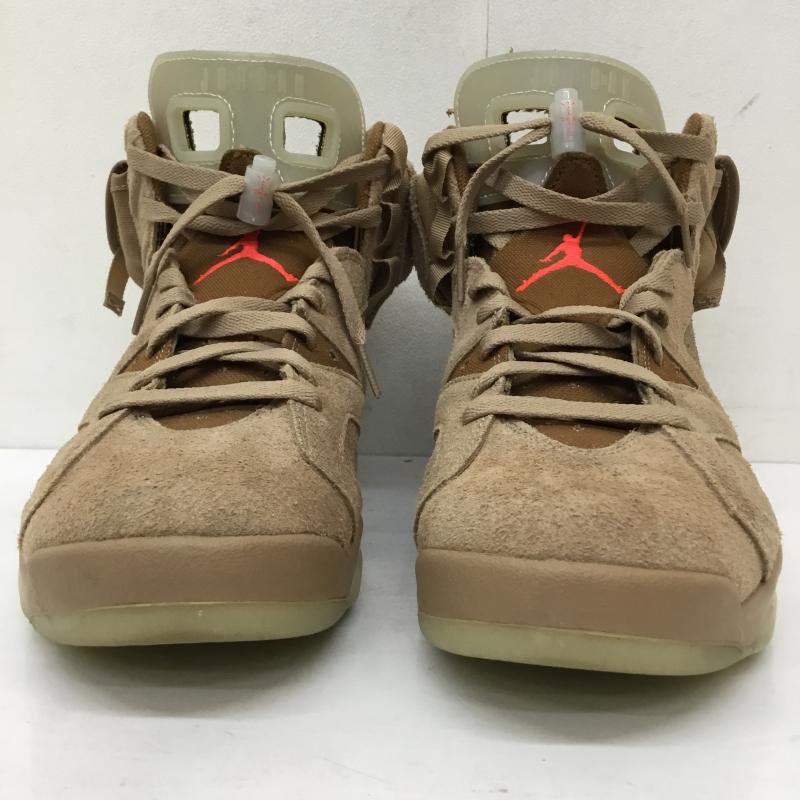 ナイキ NIKE スニーカー スニーカー DH0690-200 Travis Scott × Nike Air Jordan 6 British Khaki 28.0cm ロゴ、文字 ベージュ / ベージュ / X 茶 / ブラウン / メンズ USED 古着 中古 10139444