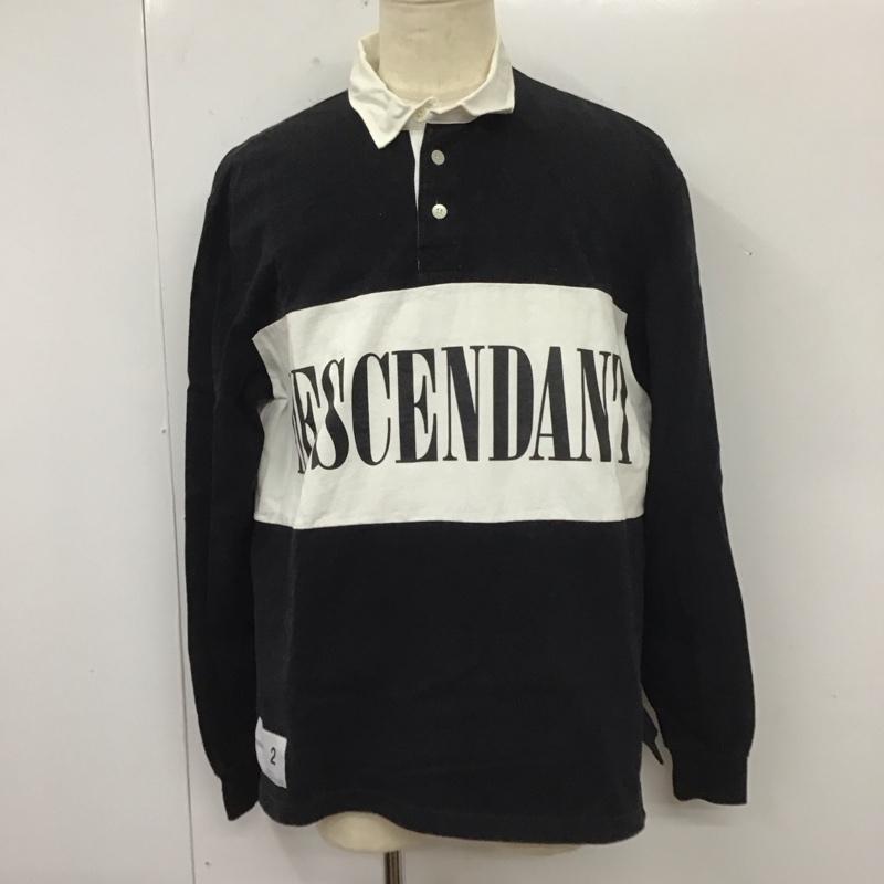 ディセンダント DESCENDANT カットソー 長袖 長袖カットソー ポロシャツ プリントカットソー 2 ロゴ、文字 白 / ホワイト / X 黒 / ブラック /  メンズ USED 古着 中古 10112703