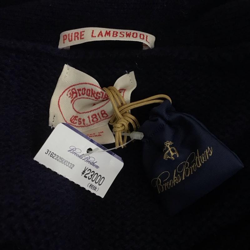 ブルックスブラザーズ BROOKS BROTHERS カーディガン 長袖 ショールカラー ウール M ワンポイント 紺 / ネイビー / メンズ USED 古着 中古 10112668