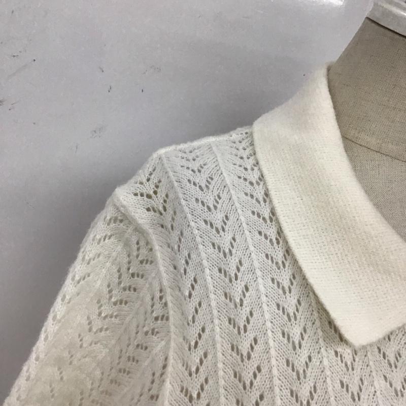 ザラ ZARA ニット、セーター 半袖 7901 829 450 ポロニット 透かし編み S 無地 白 / ホワイト /  レディース USED 古着 中古 10113480