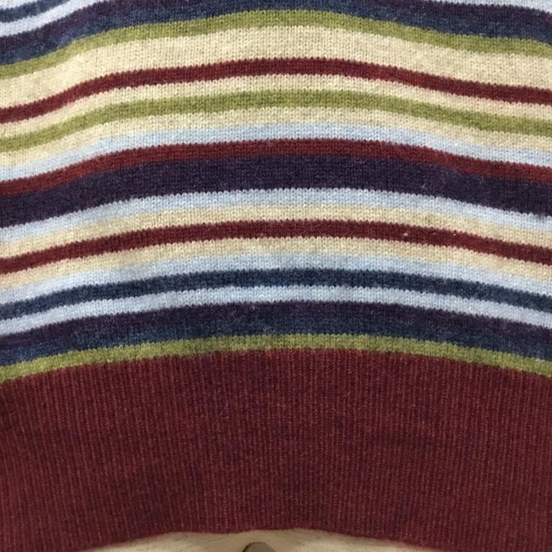 チャップス CHAPS ニット、セーター 長袖 長袖ニットカットソー ニット セーター クルーネックニット L ボーダー柄 マルチカラー / マルチカラー / メンズ USED 古着 中古 10120084