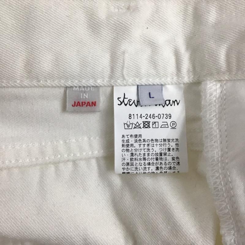 スティーブンアラン Steven Alan パンツ デニム、ジーンズ デニムパンツ ワイドパンツ カジュアルパンツ ストレッチパンツ L 無地 白 / ホワイト /  メンズ USED 古着 中古 10125335