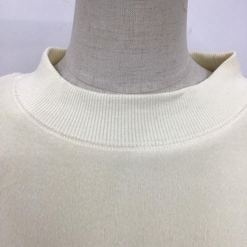 クロコダイル CROCODILE カットソー 長袖 0302-25230 モックネック L ワンポイント アイボリー / アイボリー / レディース USED 古着 中古 10120604