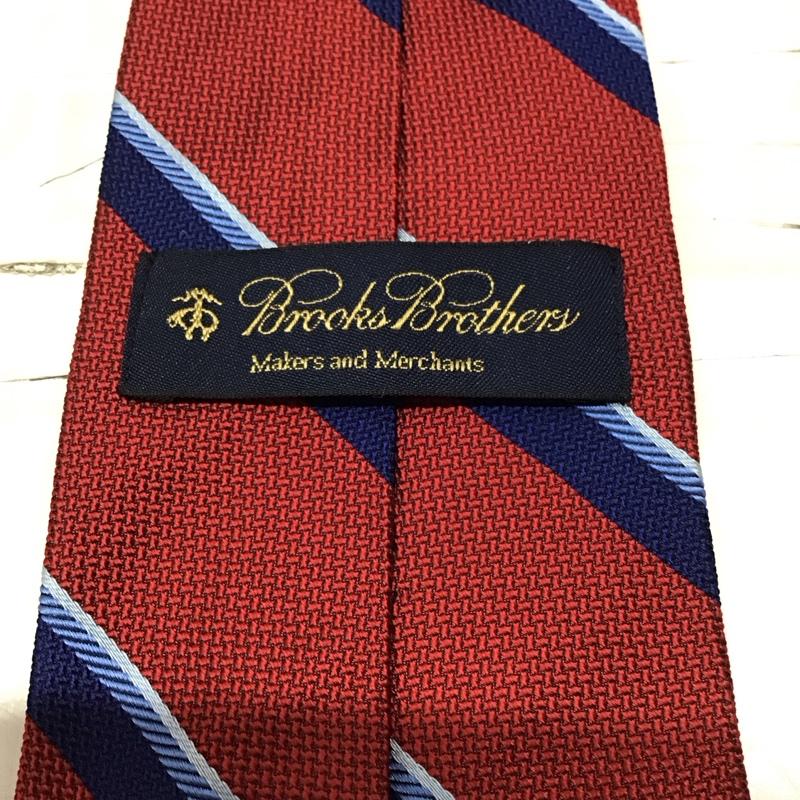 ブルックスブラザーズ BROOKS BROTHERS ネクタイ ネクタイ シルク ストライプ えんじ / ワインレッド / X 青 / ブルー / X 紺 / ネイビー / メンズ USED 古着 中古 10120898