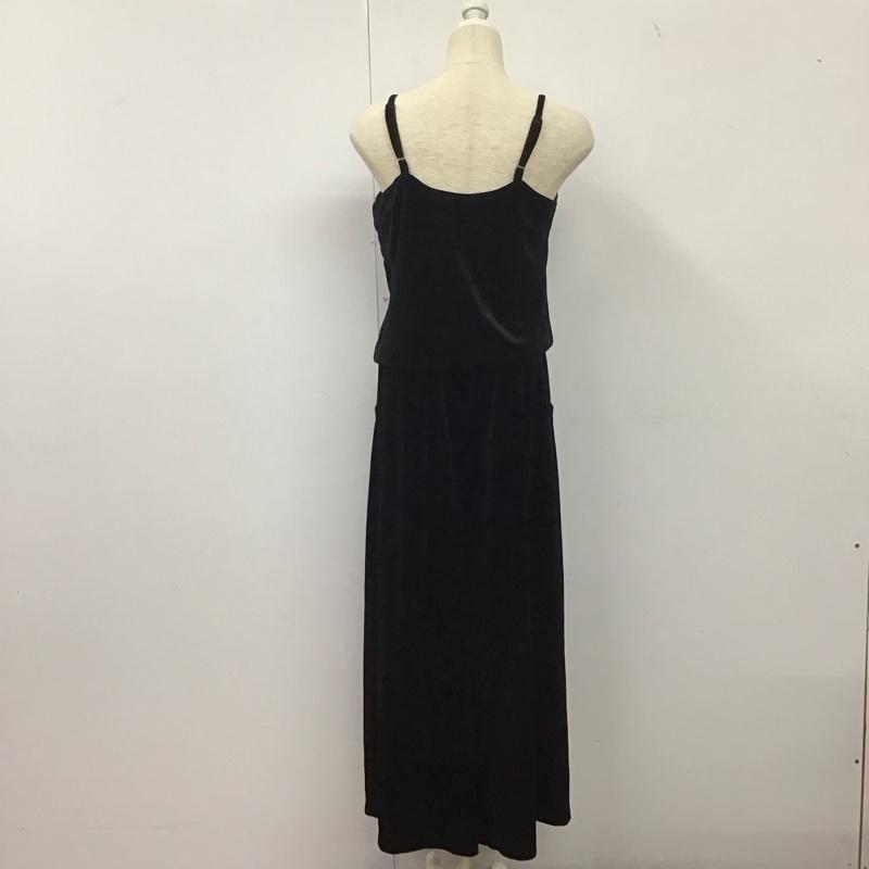 セシルマクビー CECIL McBEE セットアップ セットアップ セットアップ キャミソール ワイドパンツ 2点セット ヴェルベット M 無地 黒 / ブラック / レディース USED 古着 中古 10138402