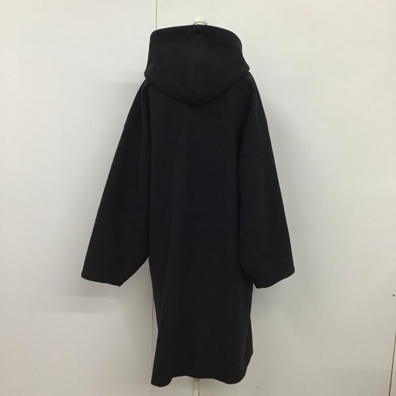 ニコアンド niko and... コート コート一般 ST86DK02TO フード オーバーサイズ M 無地 黒 / ブラック / レディース USED 古着 中古 10116146