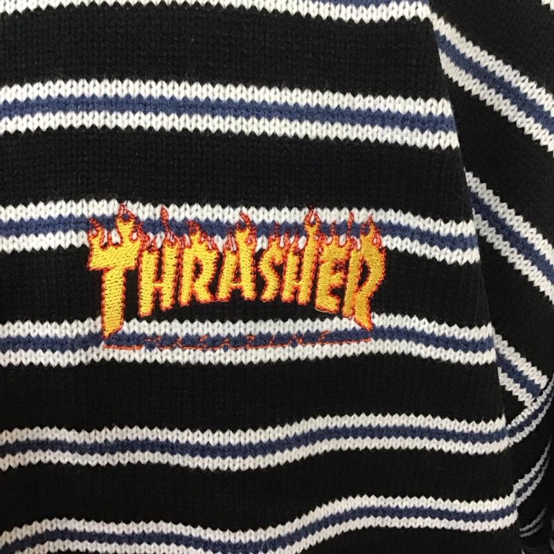 スラッシャー THRASHER ニット、セーター 長袖 長袖ニットカットソー ニット セーター クルーネックニット L ボーダー柄 マルチカラー / マルチカラー / メンズ USED 古着 中古 10113644