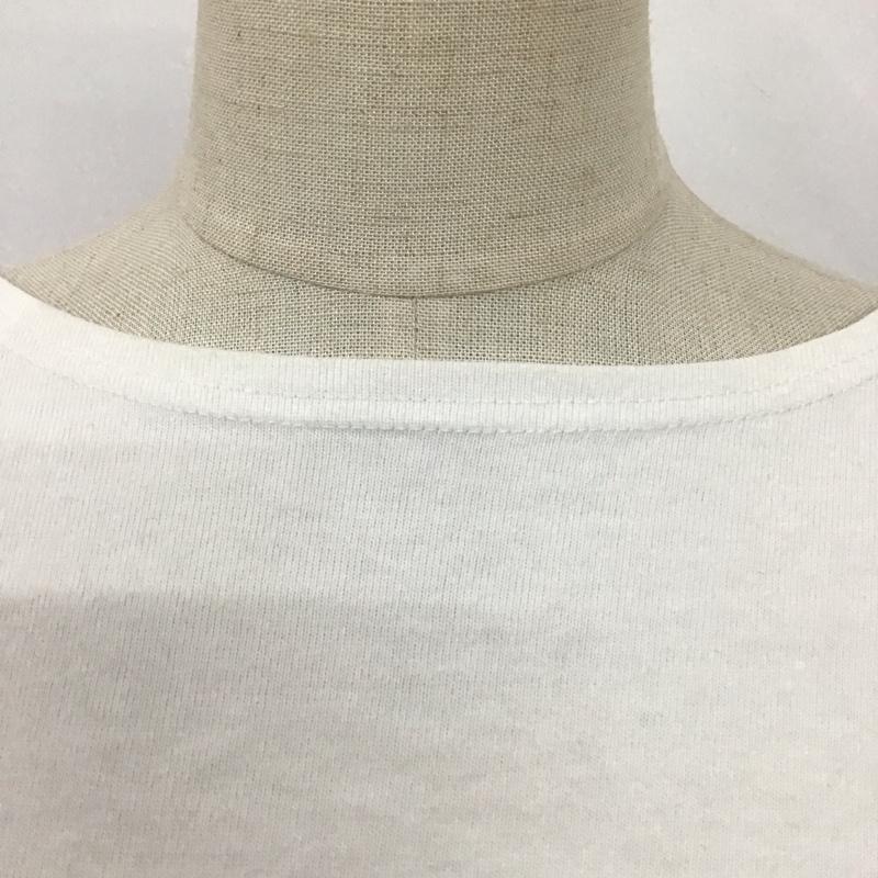 サマンサモスモスブルー Samansa Mos2 blue Tシャツ 七分袖 FREE ボーダー柄 白 / ホワイト / X ベージュ / ベージュ / レディース USED 古着 中古 10121533