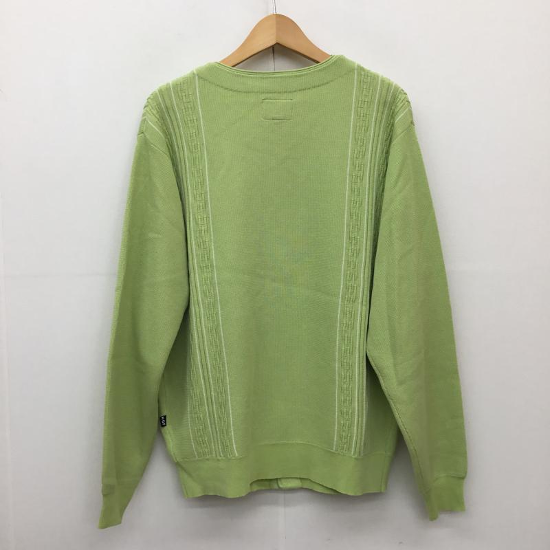 ハフ HUF カーディガン 長袖 CHAIN LINK CARDIGAN S 黄緑 / イエローグリーン / X 白 / ホワイト / メンズ USED 古着 中古 10136988