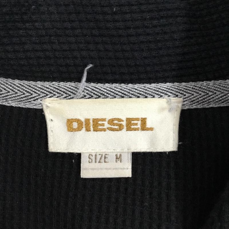ディーゼル DIESEL カーディガン 長袖 長袖カーディガン 前開き ワッフル地カーディガン M 無地 黒 / ブラック / メンズ USED 古着 中古 10111315