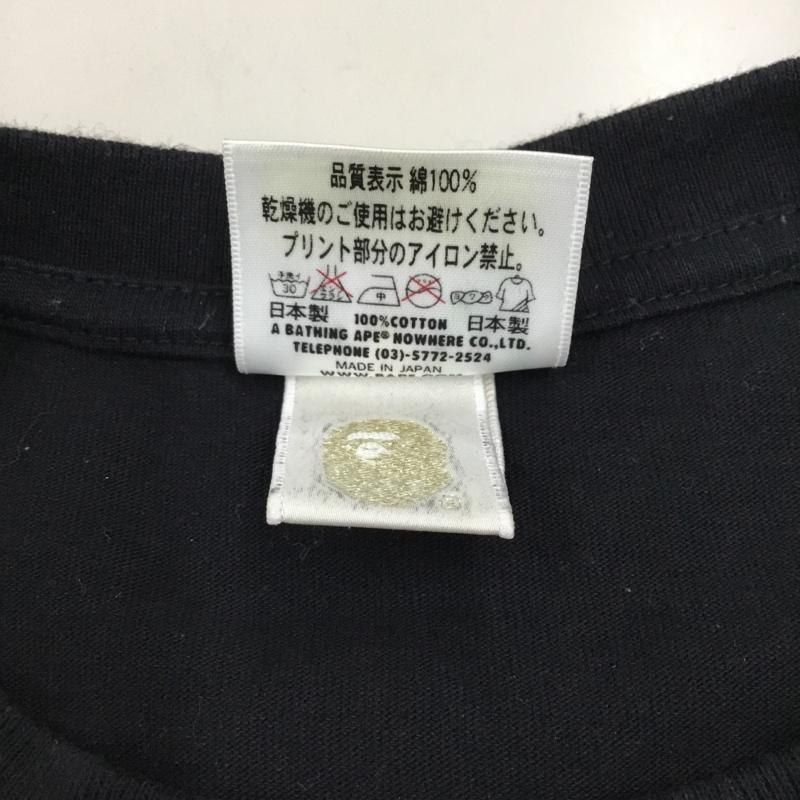 ベイプ BAPE カットソー 長袖 長袖カットソー クルーネックカットソー 長袖Tシャツ プリントTシャツ M ロゴ、文字 黒 / ブラック /  メンズ USED 古着 中古 10111288