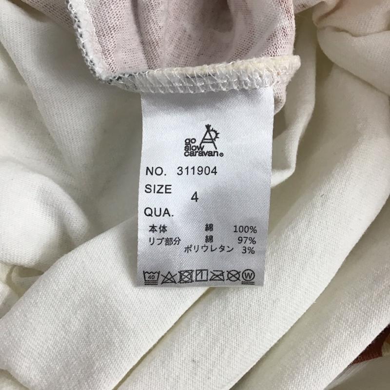 ゴースローキャラバン go slow caravan カットソー 長袖 長袖カットソー プリントカットソー クルーネック 4 プリント 白 / ホワイト / メンズ USED 古着 中古 10125798