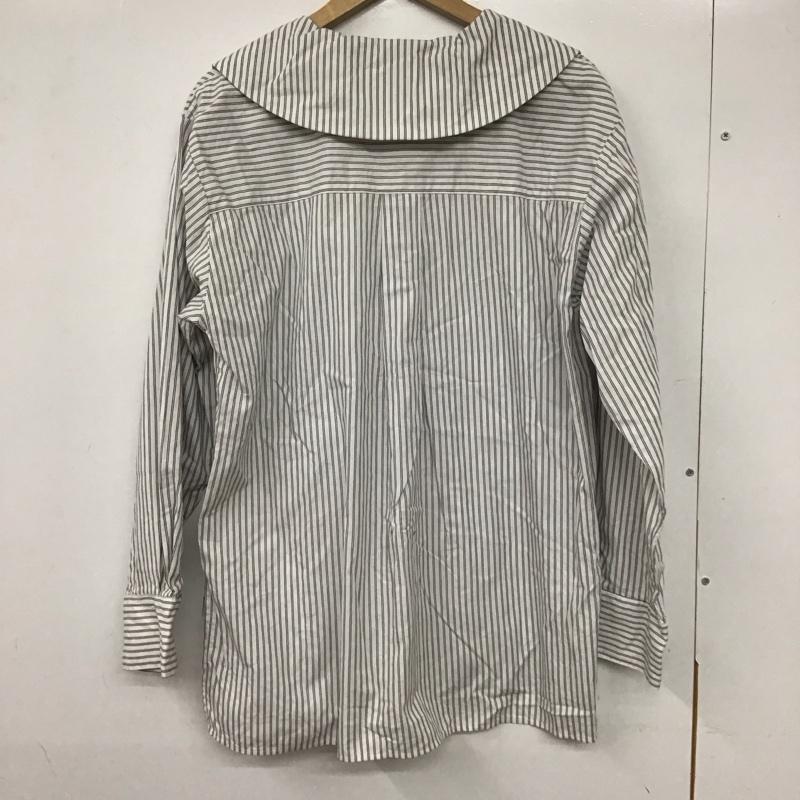 ローリーズファーム LOWRYS FARM シャツ、ブラウス 長袖 FREE ストライプ 白 / ホワイト / X 黒 / ブラック / レディース USED 古着 中古 10131978
