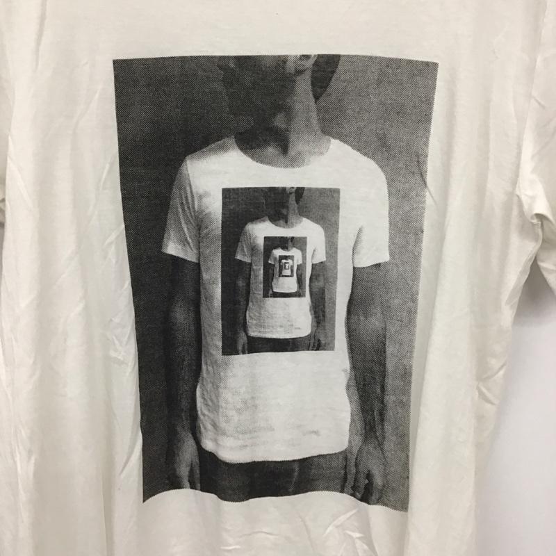 ヒューゴボス HUGO BOSS Tシャツ 半袖 半袖カットソー プリントTシャツ クルーネックカットソー L プリント 白 / ホワイト / メンズ USED 古着 中古 10130844