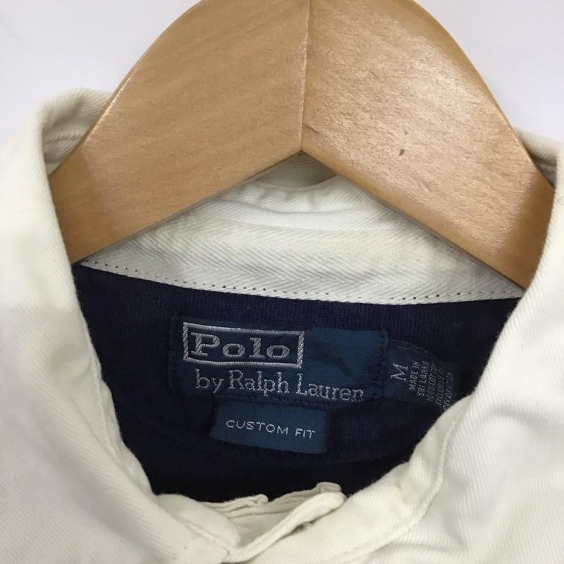 ポロバイラルフローレン Polo by RALPH LAUREN ポロシャツ 長袖 長袖ポロシャツ 長袖カットソー カラーシャツ M ロゴ、文字 紺 / ネイビー / X 緑 / グリーン / メンズ USED 古着 中古 10136227