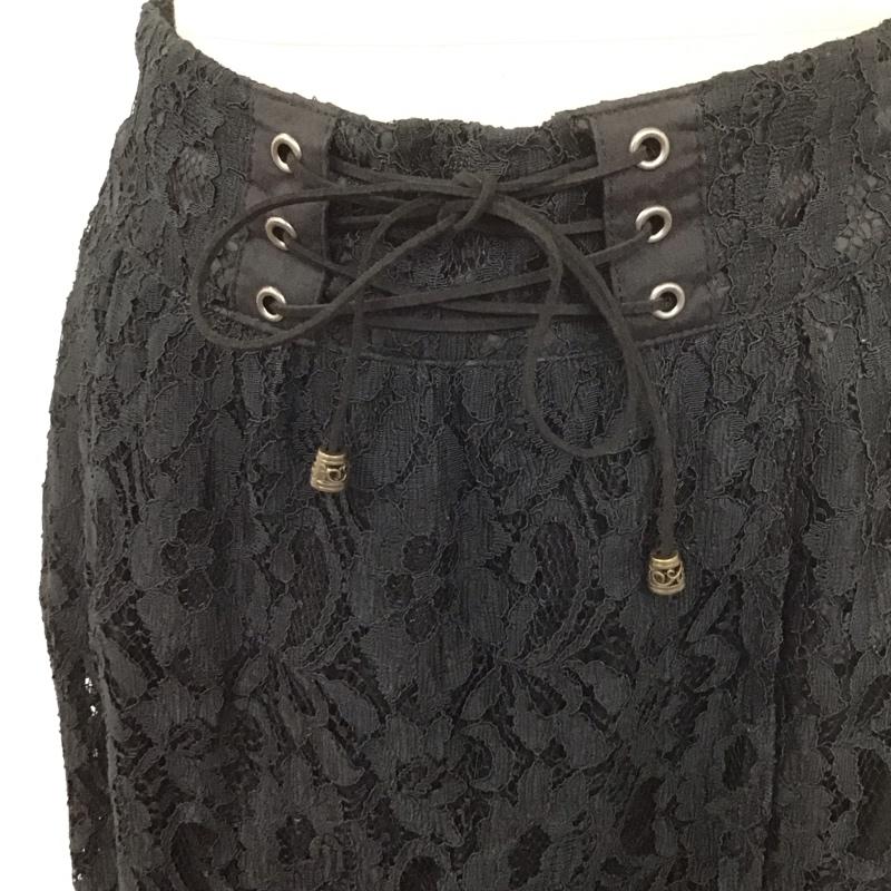 アクシーズファム axes femme スカート ロングスカート ts285x61 総レーススカート ロングスカート フレアスカート M 花柄 黒 / ブラック / レディース USED 古着 中古 10107673