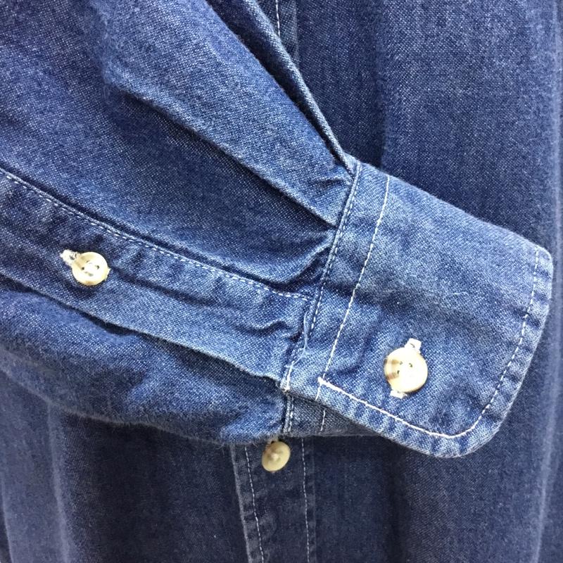ポロクラブ POLOCLUB シャツ、ブラウス 長袖 長袖シャツ カラーシャツ ポケットシャツ 長袖カットソー デニムシャツ ロゴ、文字 インディゴ / インディゴ /  メンズ USED 古着 中古 10113315