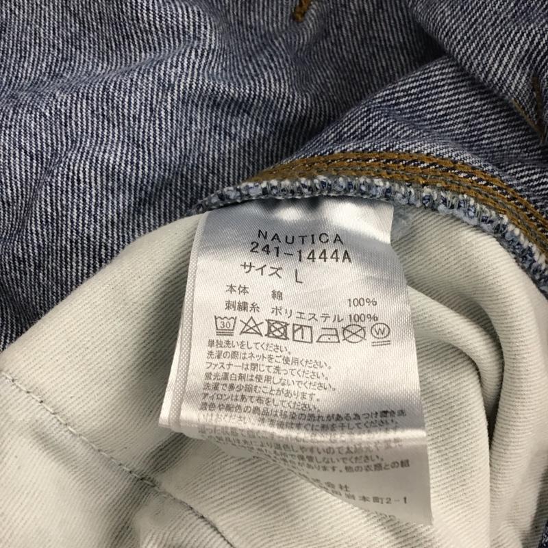 ノーティカ NAUTICA パンツ デニム、ジーンズ デニムパンツ ワイドパンツ カジュアルパンツ ダブルニー L ロゴ、文字 インディゴ / インディゴ / メンズ USED 古着 中古 10148332