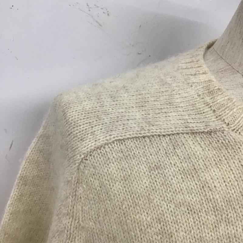 ポロバイラルフローレン Polo by RALPH LAUREN ニット、セーター 長袖 クルーネック ウール ポロベア M ワンポイント アイボリー / アイボリー / メンズ USED 古着 中古 10109546