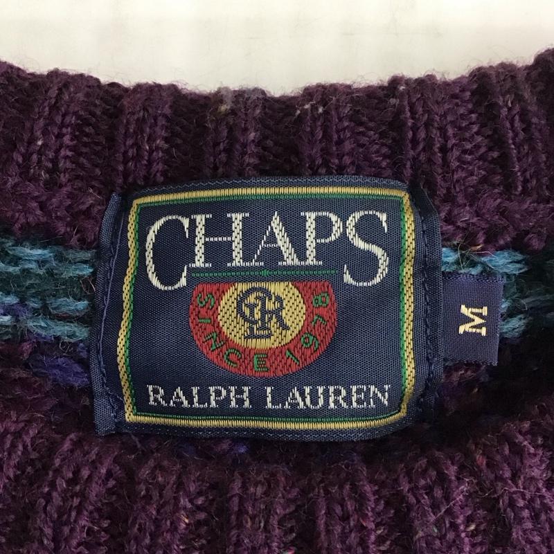 チャップスラルフローレン CHAPSRALPHLAUREN ニット、セーター 長袖 長袖ニットカットソー ニット セーター クルーネックニット M ボーダー柄 マルチカラー / マルチカラー / メンズ USED 古着 中古 10110802