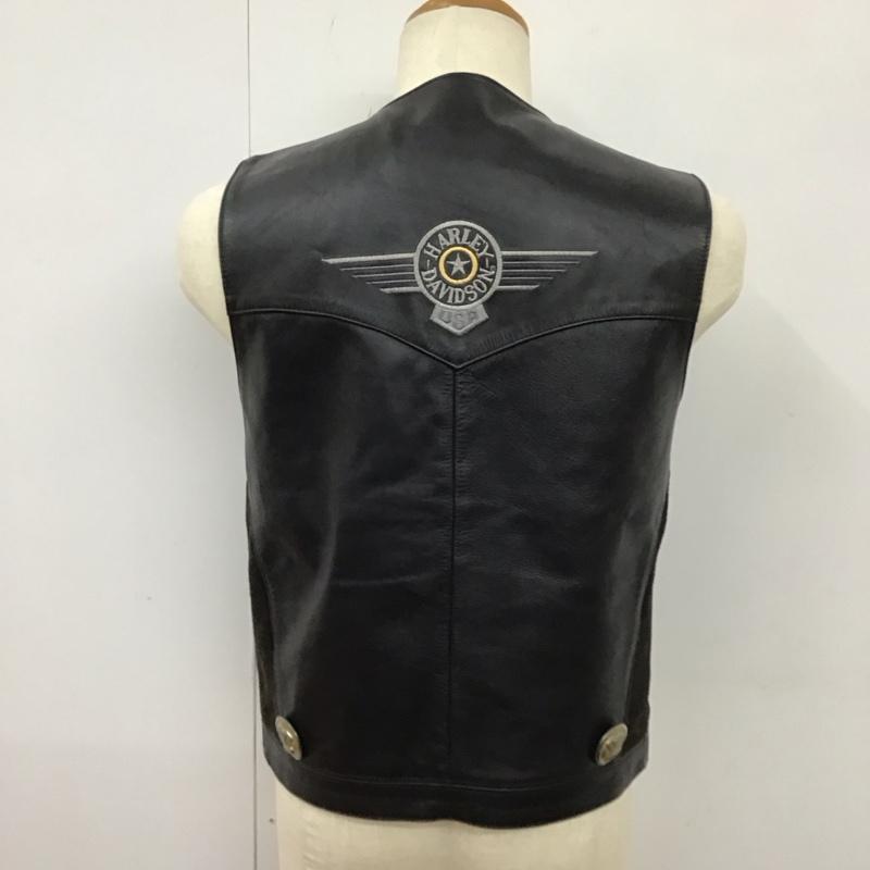 ハーレーダビッドソン Harley-Davidson ベスト ベスト 刺繍 S ロゴ、文字 黒 / ブラック / メンズ USED 古着 中古 10113917