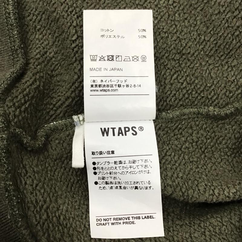 ダブルタップス WTAPS トレーナー 長袖 長袖トレーナー スウェット クルーネック リブスウェットカットソー 1 ロゴ、文字 カーキ / カーキ / メンズ USED 古着 中古 10114379