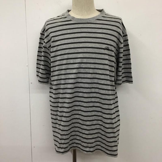 エフティーシー FTC Tシャツ 半袖 FTC017SUMSH06 PRINTEDSTRIPETEE 半袖カットソー プリントTシャツ クルーネックカットソー L ボーダー柄 黒 / ブラック / X 灰 / グレー /  メンズ USED 古着 中古 10110933