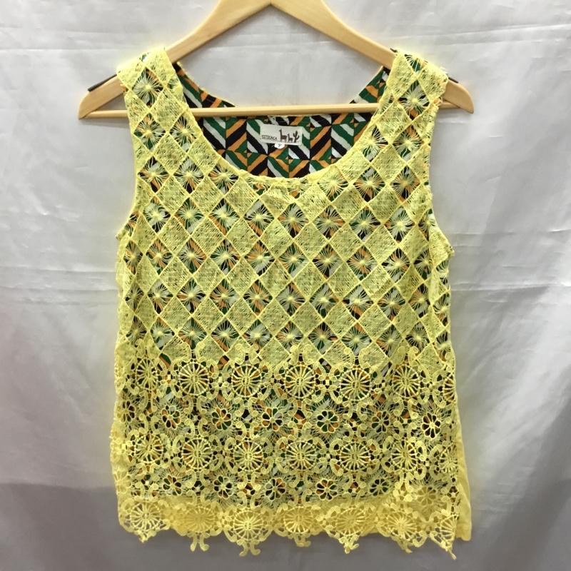 チチカカ TITICACA タンクトップ タンクトップ FSJBB097 レース ノースリーブ FREE 黄 / イエロー / レディース USED 古着 中古 10118167
