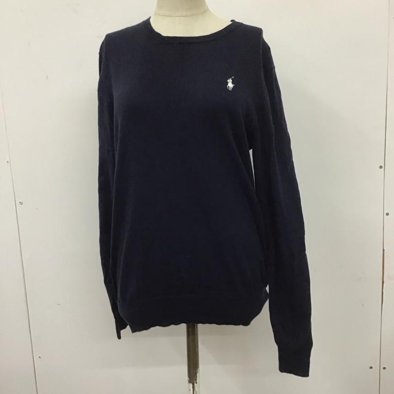 ポロラルフローレン POLO RALPH LAUREN ニット、セーター 長袖 Vネック S 無地 紺 / ネイビー /  レディース USED 古着 中古 10110251