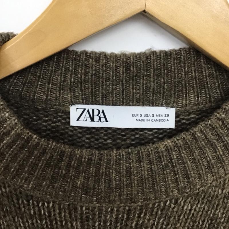 ザラ ZARA ニット、セーター 長袖 S 無地 茶 / ブラウン / レディース USED 古着 中古 10132855
