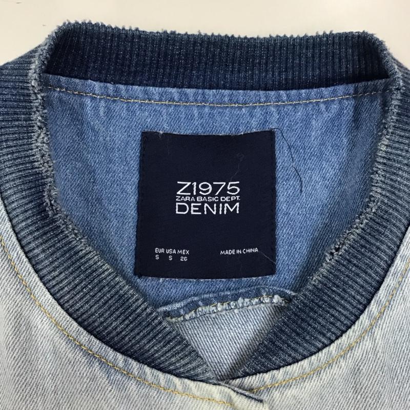 ザラ ZARA ジャケット、上着 ジャケット、ブレザー デニムジャケット ノーカラージャケット 長袖ジャケット ブルゾン S 無地 インディゴ / インディゴ / レディース USED 古着 中古 10117976