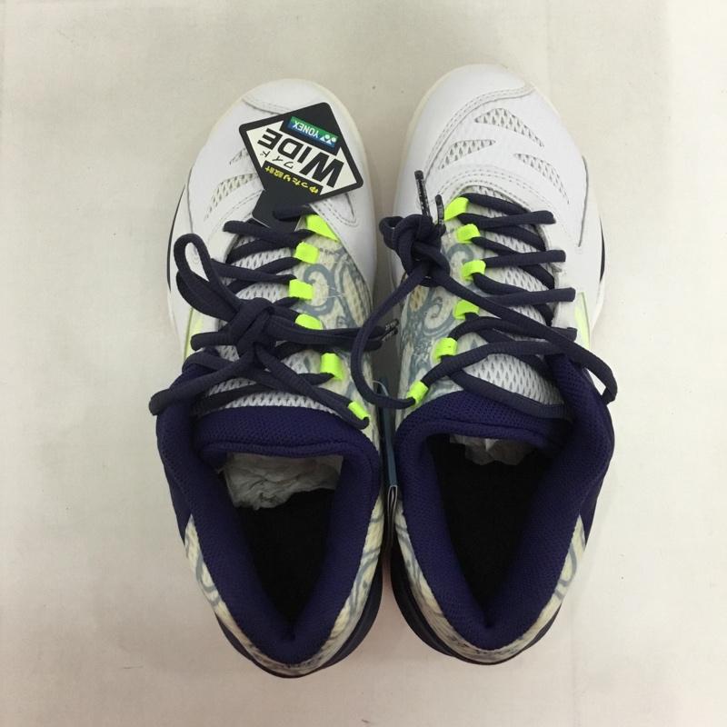 ヨネックス YONEX カジュアルシューズ カジュアルシューズ SHBCFZWMD POWERCUSHIONCOMFORTZWIDEMID ワークッションコンフォートZワイドミッド バドミントンシューズ 24.0cm 無地 白 / ホワイト / X 紺 / ネイビー / レディース USED 古着 中古 10125883