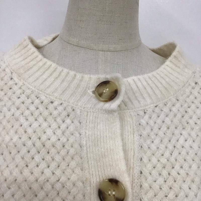 ザラ ZARA カーディガン 七分袖 L 無地 白 / ホワイト / レディース USED 古着 中古 10106394