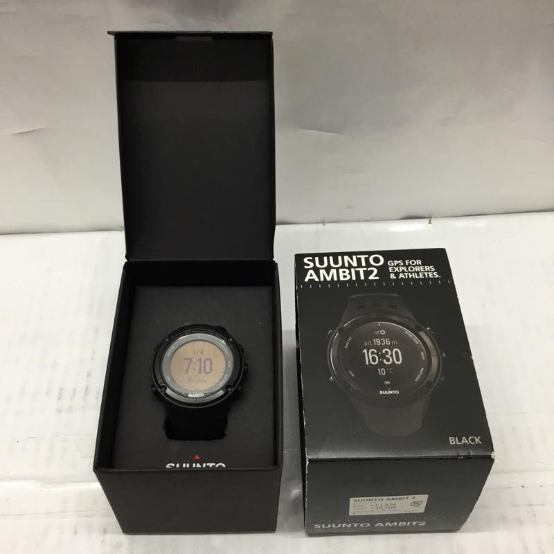 スント SUUNTO 腕時計 デジタル AMBIT2 100M-300FT-10BAR GPS 箱有 ロゴ、文字 黒 / ブラック / メンズ USED 古着 中古 10106656