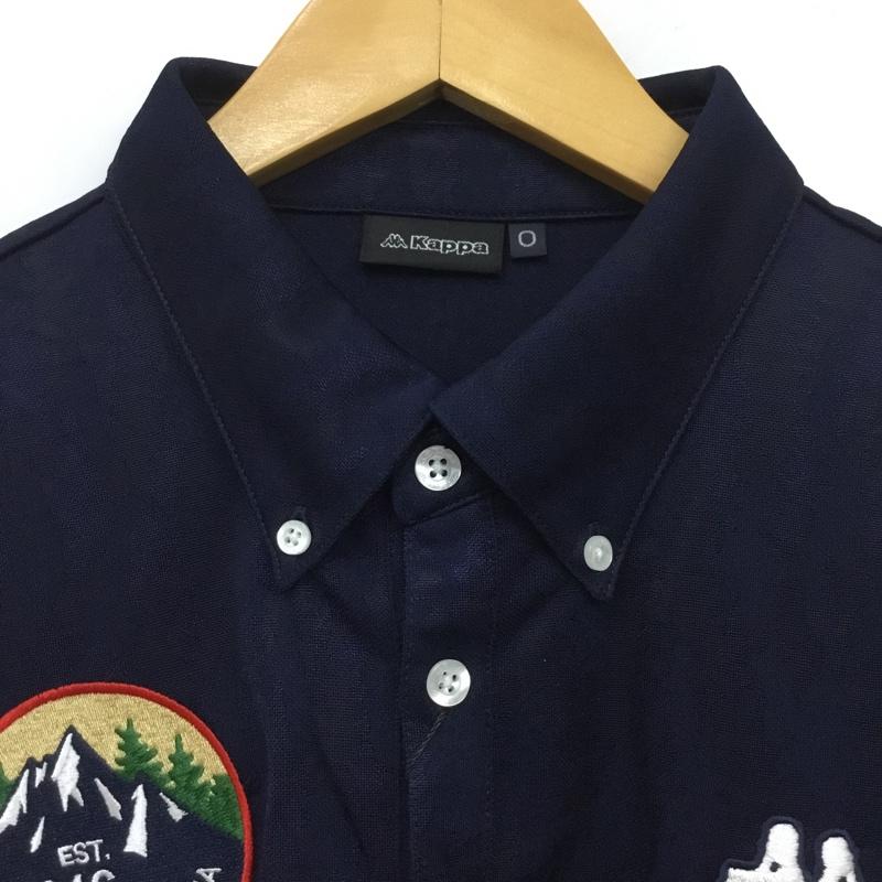 カッパ Kappa ポロシャツ 長袖 KG952LS43 ボタンダウン ゴルフウェア タグ付き ワンポイント 紺 / ネイビー / メンズ USED 古着 中古 10135700