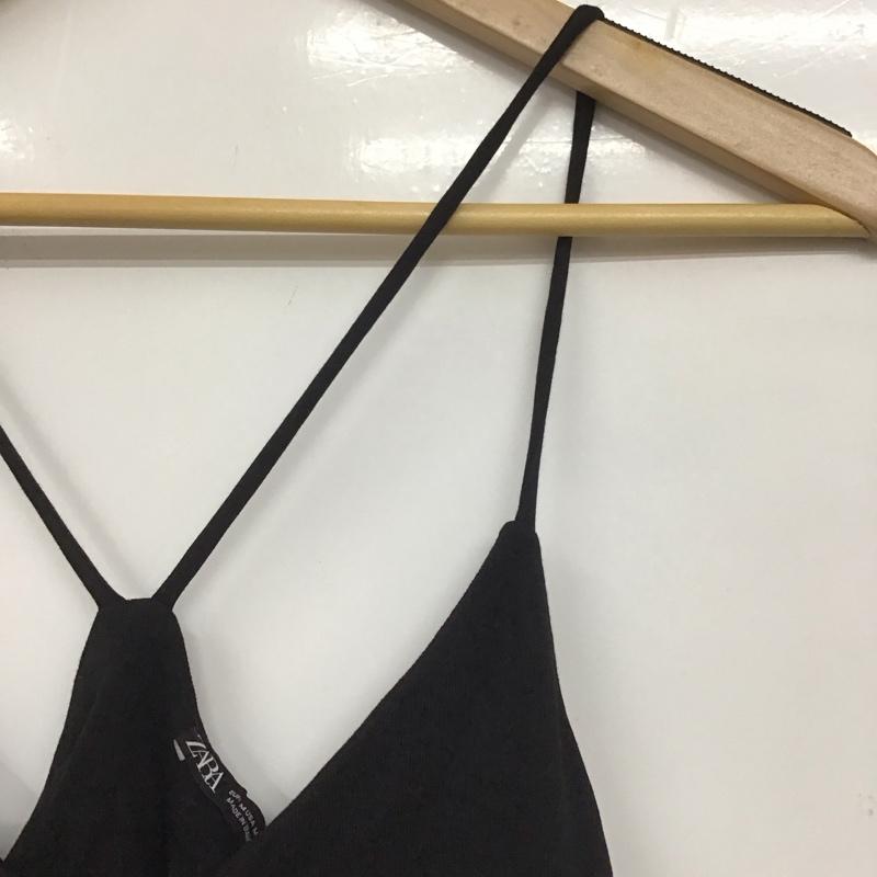 ザラ ZARA ワンピース ロングスカート ロングワンピース ノースリーブワンピース フレアスカート キャミワンピース M 無地 黒 / ブラック / レディース USED 古着 中古 10138398