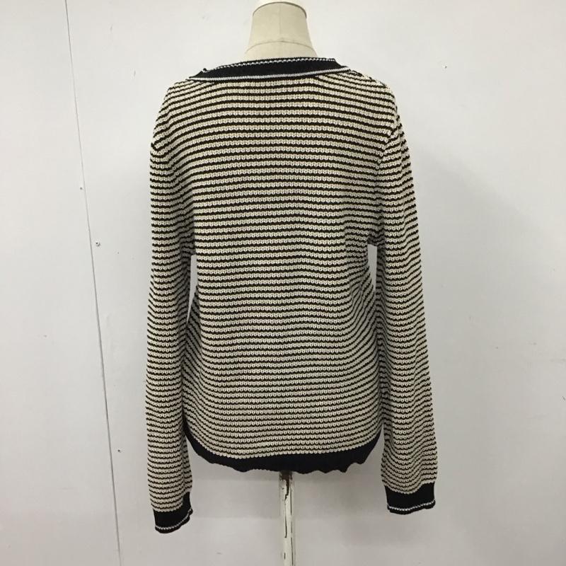 フェンネル FENNEL ニット、セーター 長袖 ナンバリングニット 9号 ボーダー柄 黒 / ブラック / X 白 / ホワイト / X ベージュ / ベージュ /  レディース USED 古着 中古 10116170