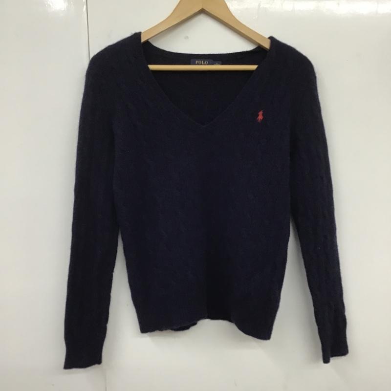 ポロラルフローレン POLO RALPH LAUREN ニット、セーター 長袖 Vネック S 無地 紺 / ネイビー /  レディース USED 古着 中古 10106123