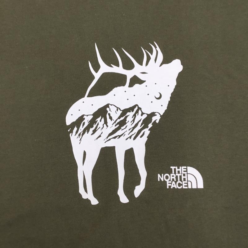 ザノースフェイス THE NORTH FACE Tシャツ 半袖 NTW31615 L プリント X ロゴ、文字 緑 / グリーン / レディース USED 古着 中古 10128109