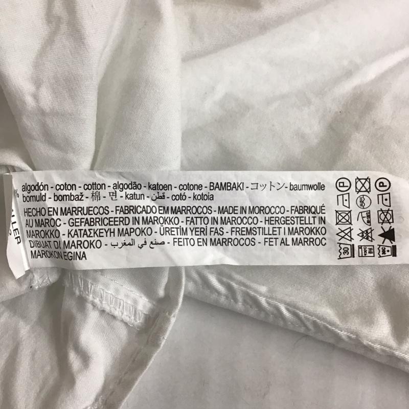 ザラ ZARA シャツ、ブラウス 長袖 長袖シャツ カラーシャツ ポケットシャツ ショート丈シャツ L 無地 白 / ホワイト / レディース USED 古着 中古 10116416