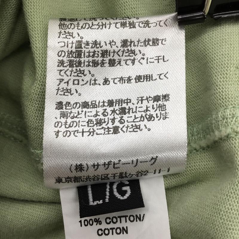 レイニングチャンプ REIGNING CHAMP Tシャツ 半袖 L ロゴ、文字 薄緑 / ライトグリーン / メンズ USED 古着 中古 10139089