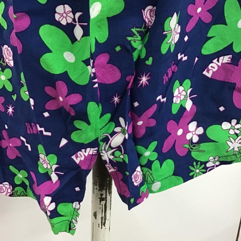 ロデオクラウンズ Rodeo Crowns シャツ、ブラウス 半袖 420fsa01-042m MATTFLOWERシャツ 半袖シャツ アロハシャツ プリントシャツ FREE プリント 紺 / ネイビー / レディース USED 古着 中古 10105922