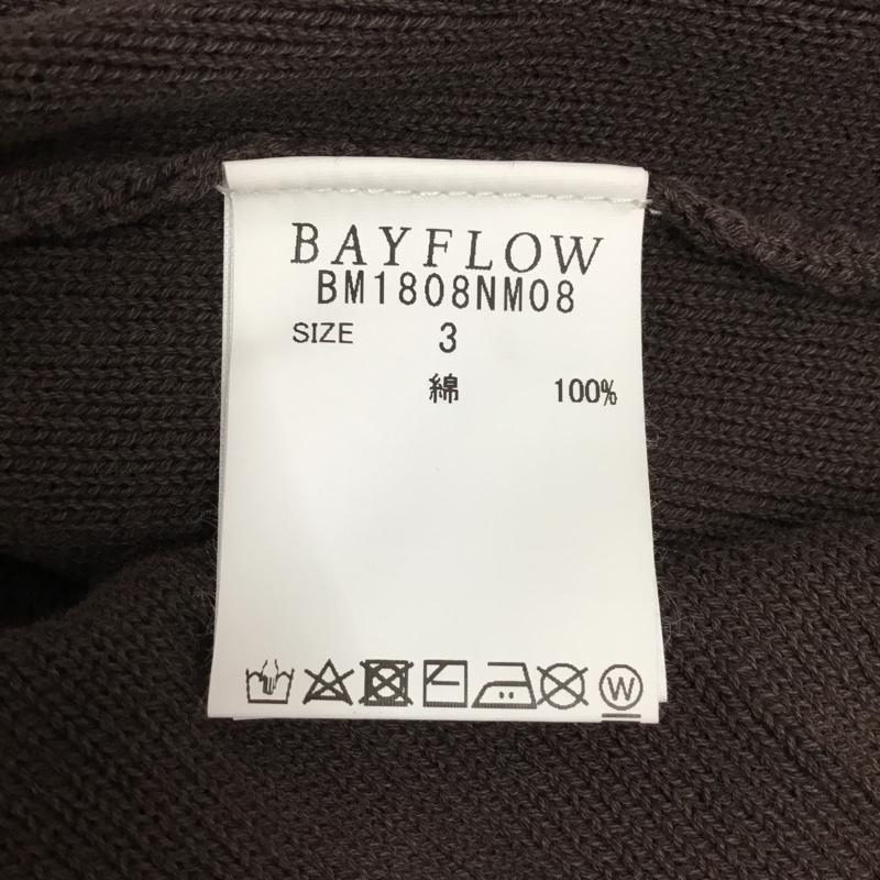 ベイフロー BAYFLOW カーディガン 長袖 BM1808NM08 コンチョボタンニットカーディガン Vネック 3 無地 ダークブラウン / ダークブラウン / メンズ USED 古着 中古 10118042