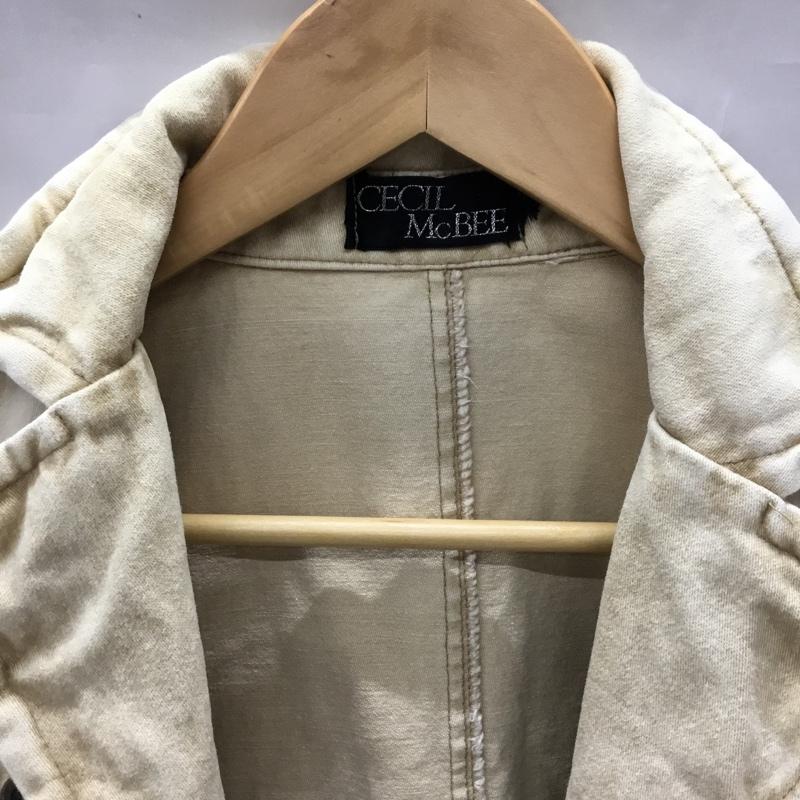 セシルマクビー CECIL McBEE トップス トップス ショート丈 ジャケット ボレロ 半袖 M 無地 ベージュ / ベージュ / レディース USED 古着 中古 10118156
