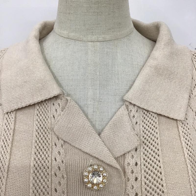 マジェスティックレゴン MAJESTIC LEGON カーディガン 長袖 M 無地 ベージュ / ベージュ / レディース USED 古着 中古 10105765