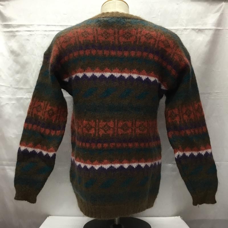 古着 USED ニット、セーター 長袖 長袖ニット リブニット セーター クルーネックカットソー セーター モヘア 80s 90s S 総柄 マルチカラー / マルチカラー / メンズ USED 古着 中古 10106496