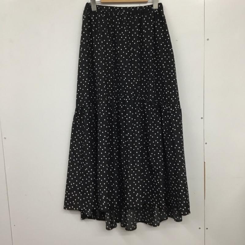 スピック&スパン Spick & Span スカート ロングスカート ロングスカート フレアスカート カジュアルスカート 38 総柄 X ドット 黒 / ブラック / X 白 / ホワイト / レディース USED 古着 中古 10135047